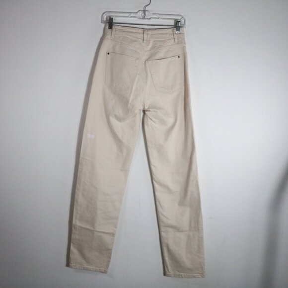 KSUBI Womens Playback Super High Rise Jeans 25 White Ivory Relaxed Full Length - Picture 6 of 8